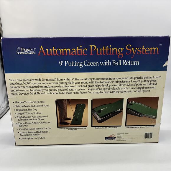 Vtg Par-Fect Golf Necessities Automatic Indoor Putting Green Gravity Fed Golfing - Picture 6 of 9